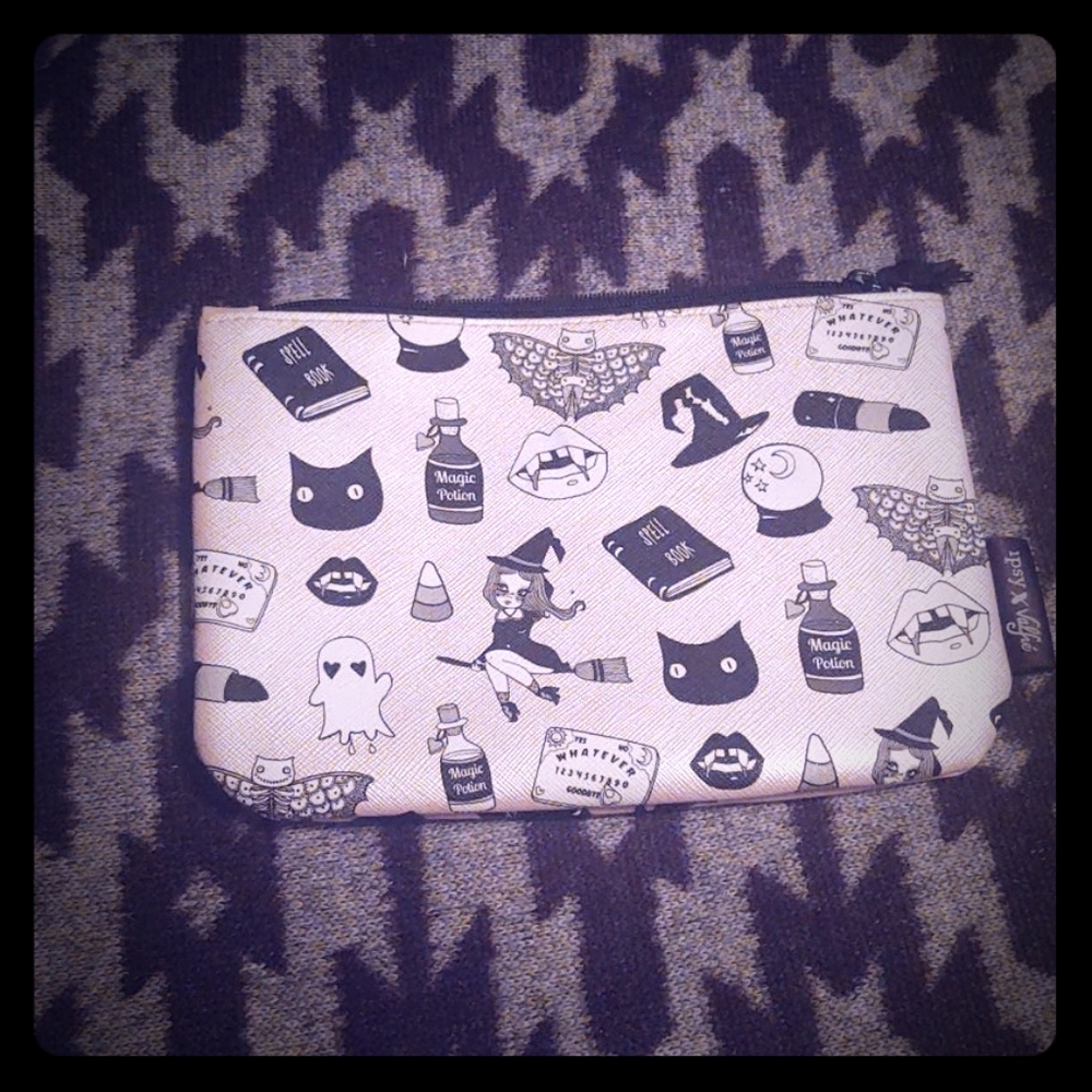 Ipsy Pink Halloween Themed Makeup Accessory Bag